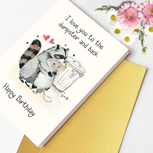 Funny Raccoon Birthday Card – Cute Trash Panda Design