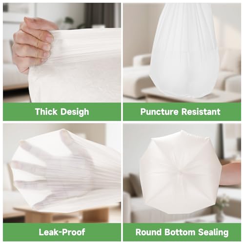 3 Gallon Biodegradable Trash Bags - 100 Count Clear Waste Liners