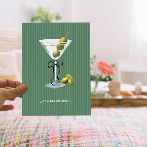 Espresso Martini Birthday Card - Green-Tini Funny Coffee Cocktail Greeting