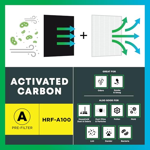 Activated Carbon Pre-Cut Filter HRF-A100 for Honeywell (7.4" x 10.2" x 0.3") - 4-Pack