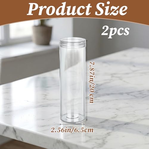 Airtight Round Cookie Storage Containers - Set of 2, Clear Plastic