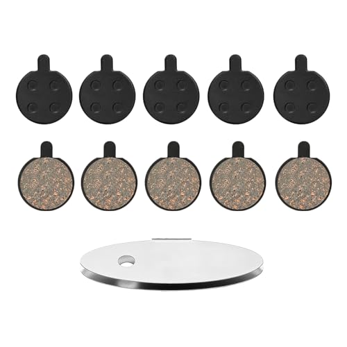 5 Pairs Bike Brake Pads, Low Noise Disc Brake Pads for Mountain Bicycles, Ebikes, Scooters - Semi-Metallic Resin Braking Pads Kit with Smooth Performance and Easy Installation