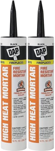 DAP High Heat Mortar Caulk 10.1 oz - Pack of 2, Black