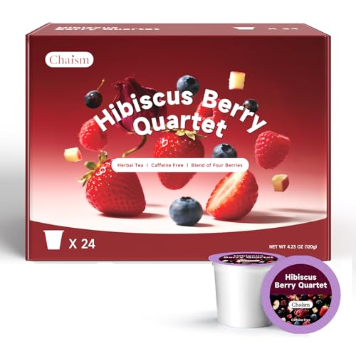 Chaism Hibiscus Berry Herbal Tea Pods - Caffeine Free, 24 K Cups