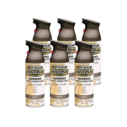 Rust-Oleum Universal Hammered Spray Paint, Brown, 12 oz (Pack of 6)
