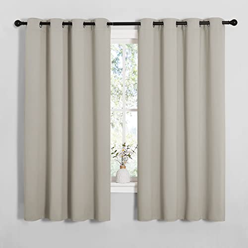 NICETOWN Room Darkening Curtains, 55" x 68" Grommet Panels - Thermal Insulated, Noise Reducing