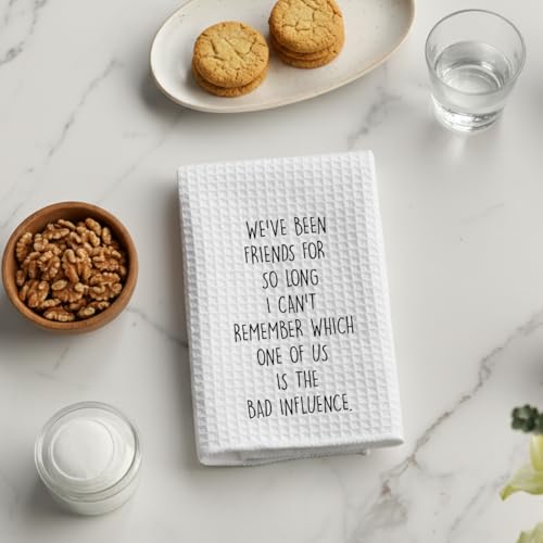 Funny Friendship Kitchen Towels - Waffle Weave Hand Towels for Women