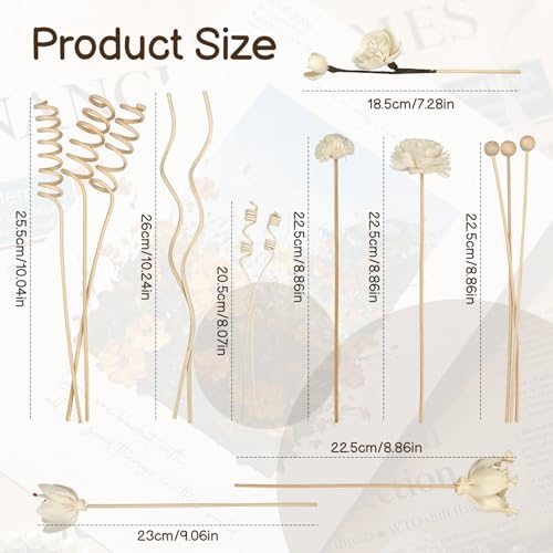 Natural Reed Diffuser Sticks Set for Home & Office Aromatherapy - 15 Pieces
