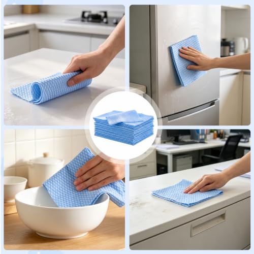 74 Pack Durable Reusable Cleaning Cloths | Multi-Purpose Kitchen Wipes