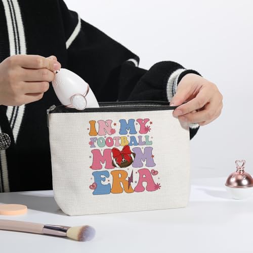 Football Mom Makeup Bag Waterproof Travel Cosmetic Pouch Gift