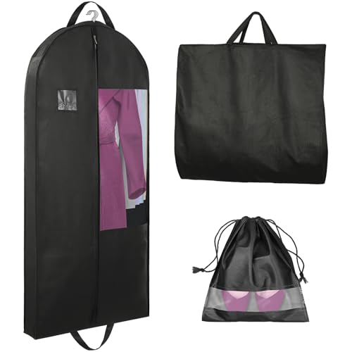 Stykontin 50" Garment Bag with 4" Gusset, Heavy-Duty Black Suit Cover