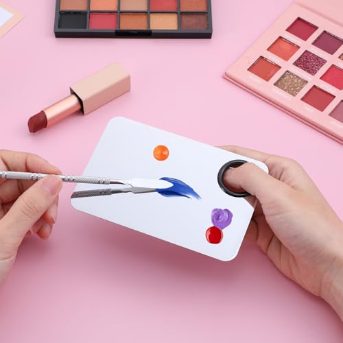 Apojgitn 2 Set Metal Makeup Mixing Palette with Spatula Stainless Steel