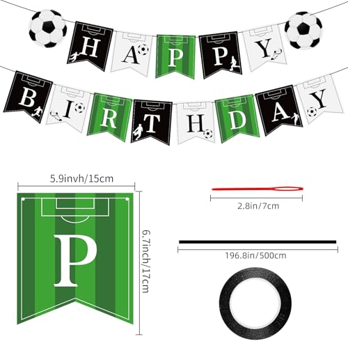 Hooqict Soccer Birthday Banner - Kids Boys Men Sport Theme Party Decorations