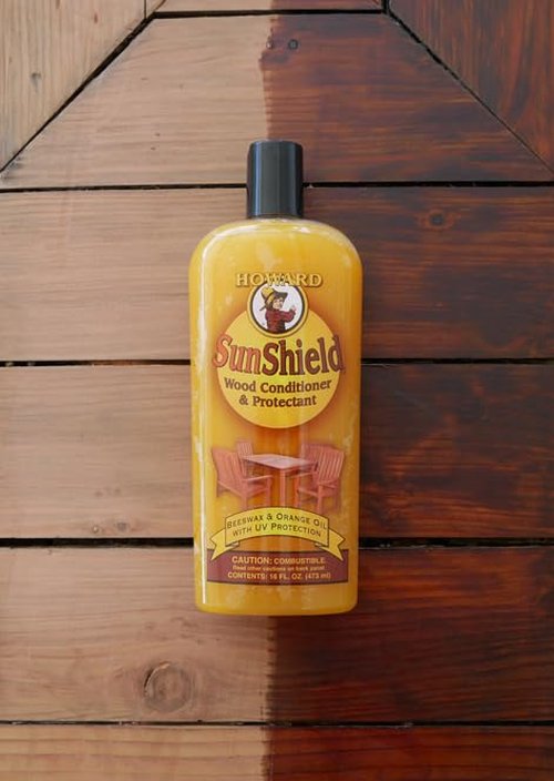 Howard Products SunShield Beeswax Furniture Polish - Outdoor Furniture Wax, Beeswax Wood Polish and Protection for Wood, 16 Fl Oz, Pack of 1, Yellow