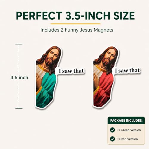 Funny Jesus 'I Saw That' Magnets - Christian Humor Set, 2 Pack
