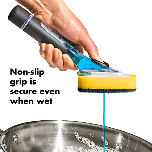 OXO Good Grips Soap Dispensing Dish Scrub with Scraper