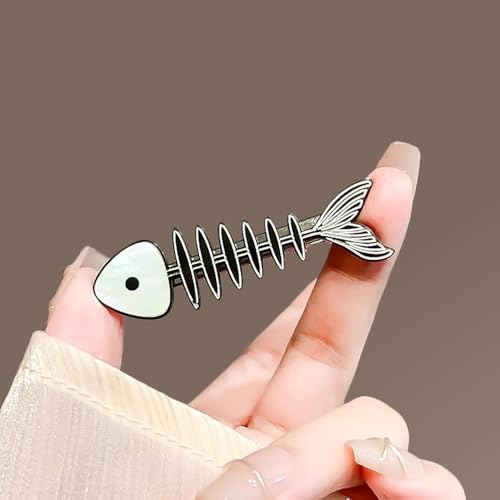 Alloy Fish Bone Hair Clips 2pcs Cute Hair Barrettes for Women