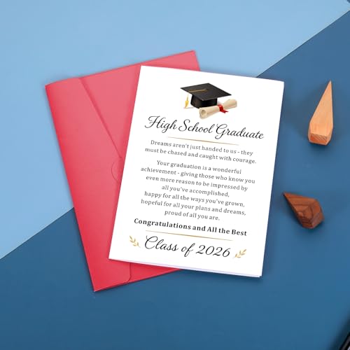 Class of 2026 Graduation Greeting Card with Envelope for High School College Grads