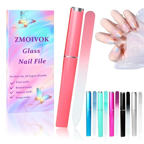 Glass Nail File Set with Cases - 6 Pack Double Sided Crystal Files