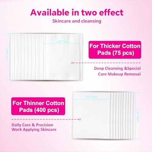 Nuline Medical Dual Effect Cotton Pads 475 Count for Face Cleansing
