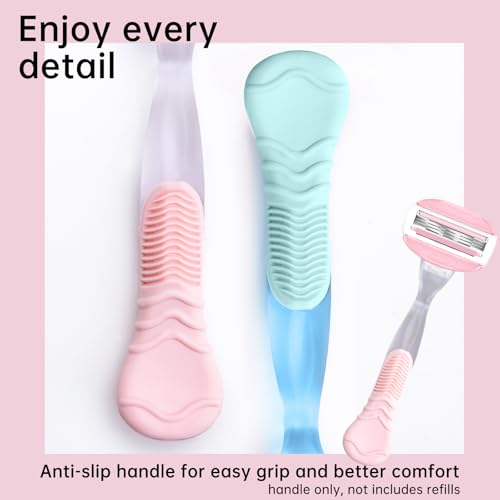 Replacement Razor Handle Compatible with Venus, Pink Non-Slip Ergonomic