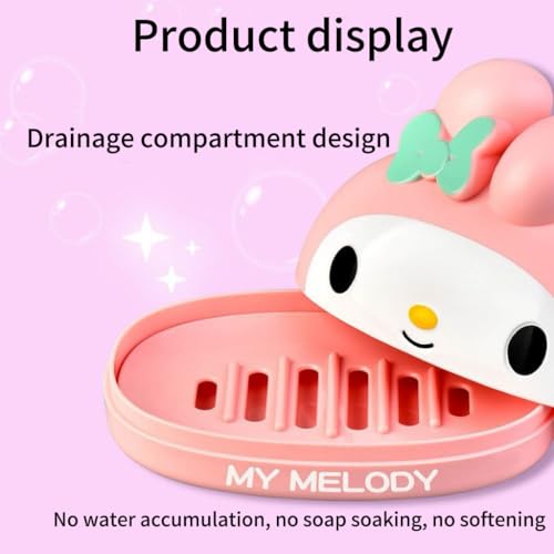 Kawaii Melody Soap Case Holder - Cute Pink Soap Dish for Kids
