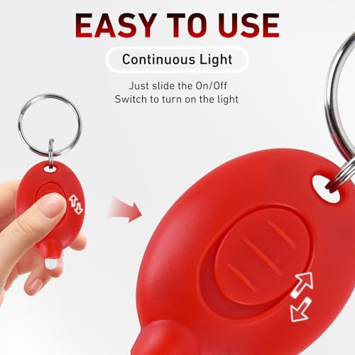 8 Pack Red LED Keychain Light, Red Light Mini Keychain Flashlights, Red Flashlight Keychain, Red Light Key Chain for Night Vision