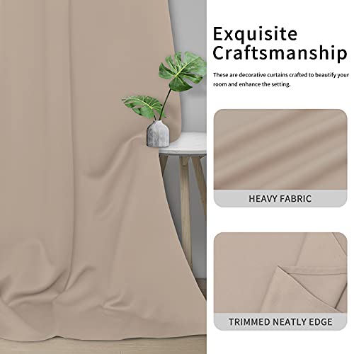 Easy-Going Thermal Blackout Curtains - 2 Panels 42x84 in Beige