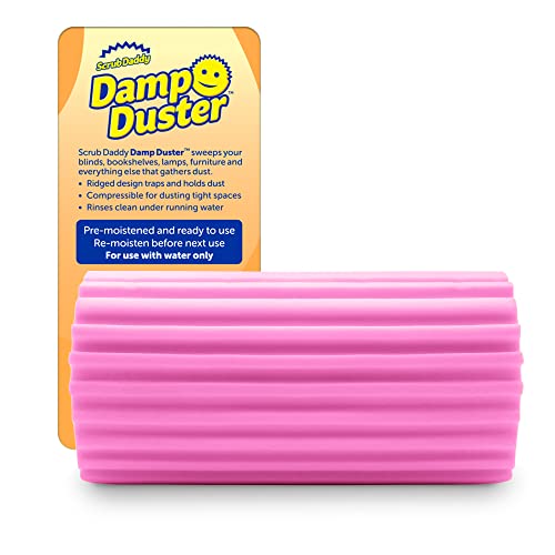 Scrub Daddy Damp Duster - Multipurpose Wet Dust Sponge, Light Pink
