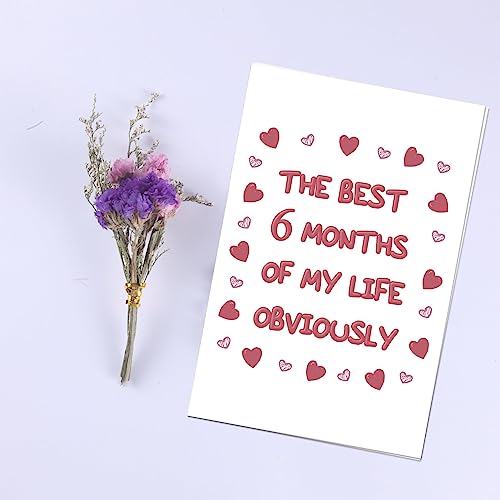 Half Year Anniversary Card for Girlfriend or Boyfriend - 6 Month Gift