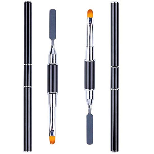 Art&Beauty 2Pcs Dual-Ended Polygel Brush and Picker Stainless Steel