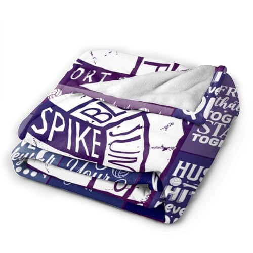 Volleyball Blanket for Kids Teens Adults 60 x 80 Inches - Twin Size