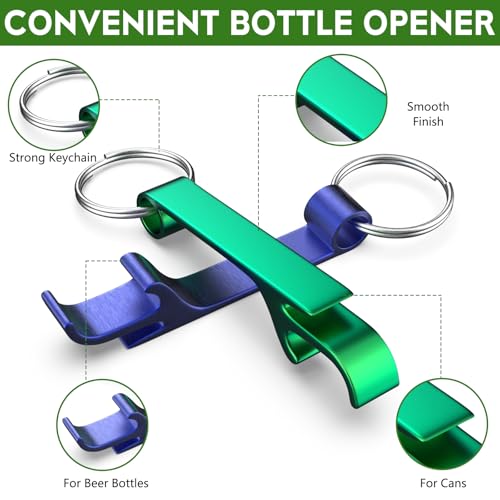 Aluminum Alloy Bottle Opener Keychain 6-Pack Pocket Beer Bar Tool Set