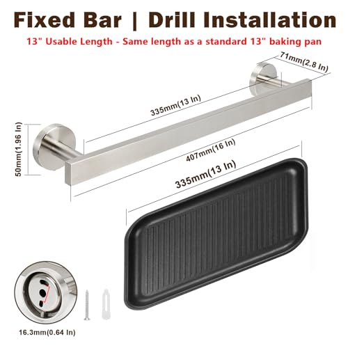 Siyzda 16-Inch Brushed Nickel Towel Bar - SUS304 Stainless Steel Wall Mount