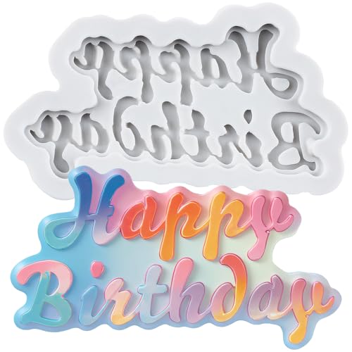 Happy Birthday Silicone Fondant Molds for Cake Decoration