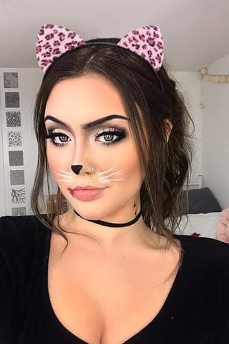 Cat Ear Headband Furry Halloween Costume Headband for Women