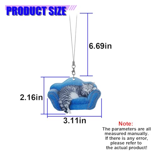 Cute Acrylic Cat Rear View Mirror Charm for Car Decor