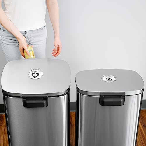 Premium Recycle Stickers for Trash Bins - 3.5" Laminated Labels