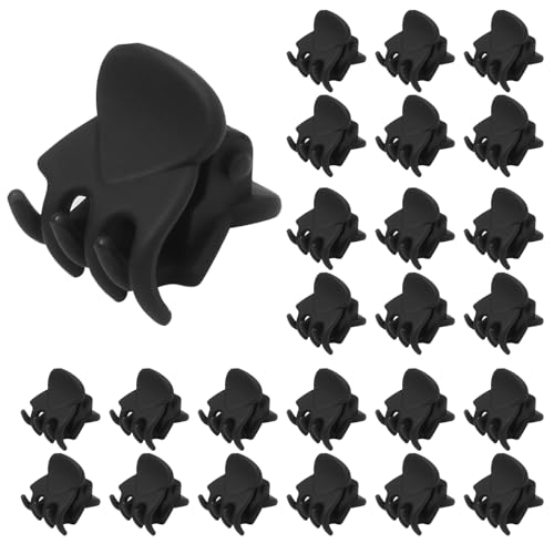 Black Mini Hair Claw Clips 24 Pack - Frosted Tiny Hair Clips