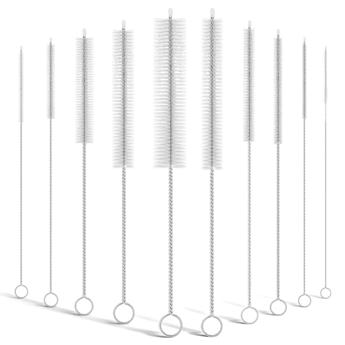 10-Pack Straw Cleaner Brush Set - 8.7-Inch for Metal Straws & Sippy Cups