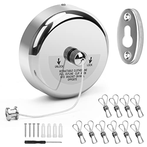 Stainless Steel Retractable Clothesline Indoor & Outdoor Laundry Line
