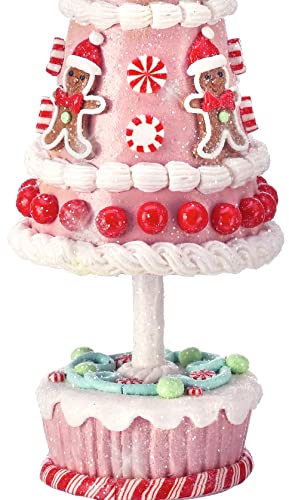 Christmas Candy and Cake Cone Tree Decor - 15.5 Inch Clay Dough Holiday Ornament