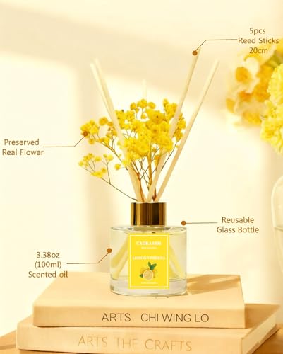 Caokaasm Lemon Verbena Reed Diffuser Set - 3.38 fl oz Home Fragrance