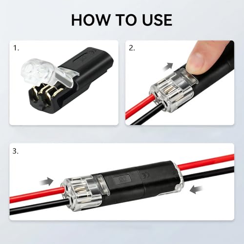 20PCS Low Voltage 2 Pin Quick Connectors for LED Strips & Wiring