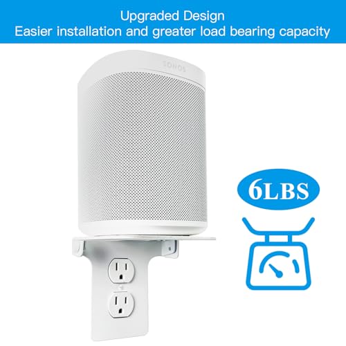 Roolaudk White Metal Outlet Shelf Wall Holder with Cable Management - Pack of 1