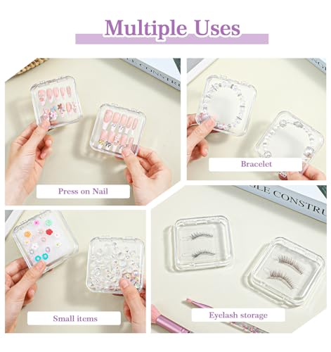 8-Piece Press On Nail Storage Boxes with Adhesive Tape