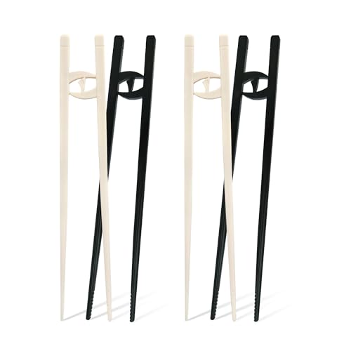Reusable Beginner Chopsticks for Adults - 4 Pcs with Helper Design