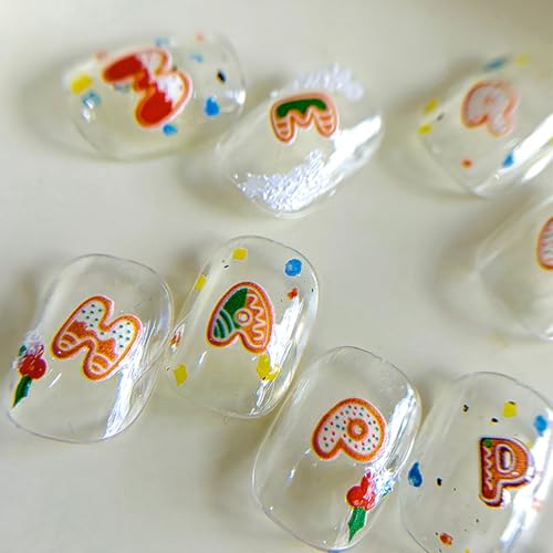 Christmas 5D Embossed Nail Art Stickers English Letter Decals DIY Manicure