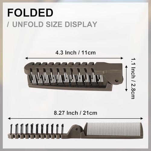 Qjaiune 3 Pack Foldable Travel Hair Brush Anti-Static Portable Pocket Comb