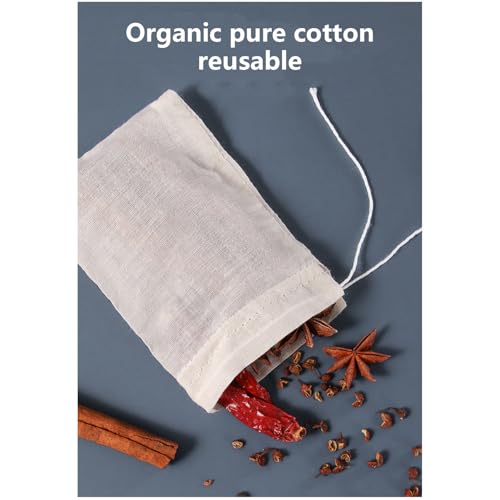 30 Pcs Reusable Natural Cotton Spice Bags for Cooking & Tea